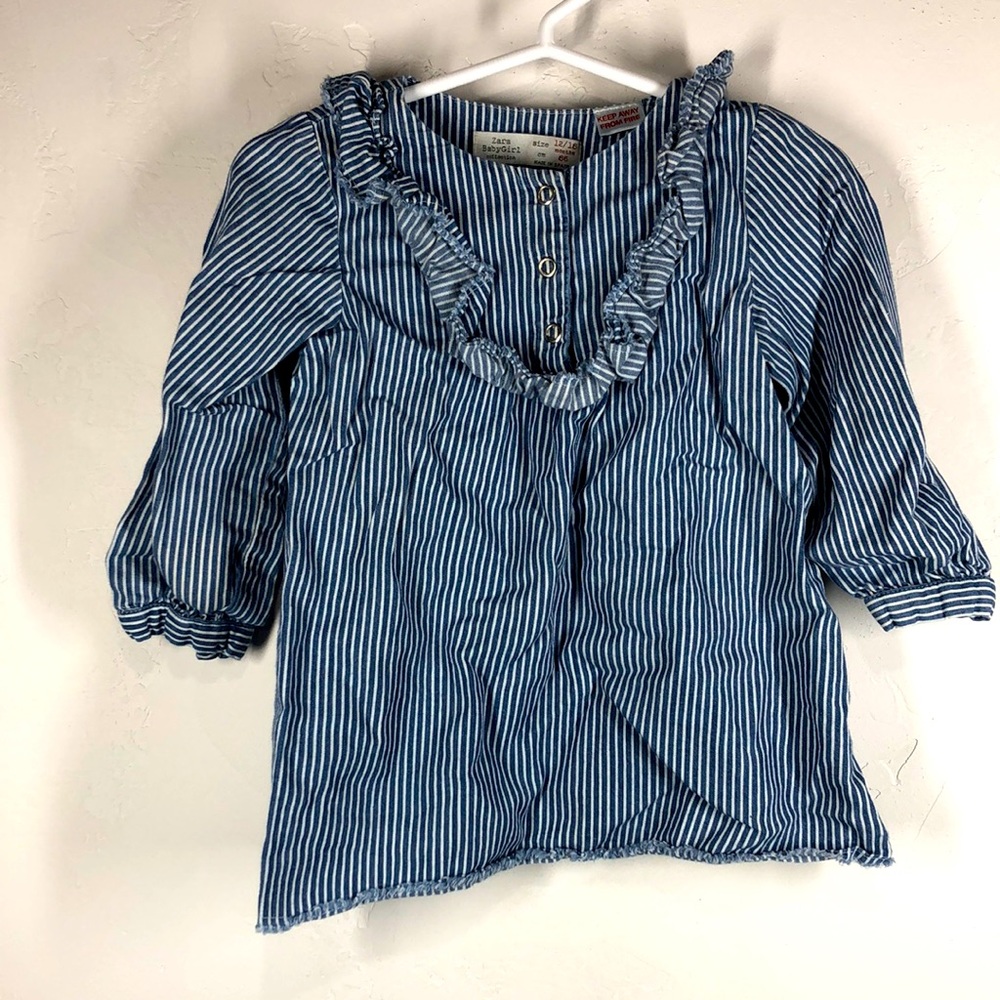 Zara blue stripe dress size 12-18 months